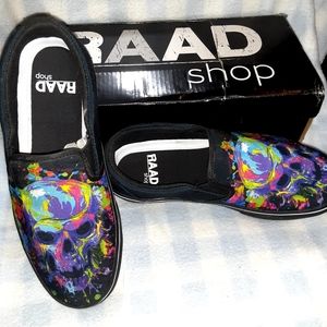 brand new pair of custom slip on sneakers.
